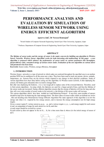 PERFORMANCE ANALYSIS AND EVALUATION BY SIMULATION OF WIRELESS SENSOR NETWORK USING