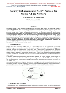 Security Enhancement of AODV Protocol for Mobile Ad hoc Network