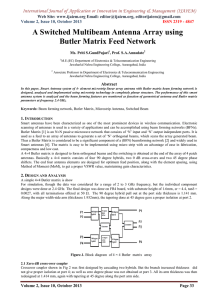 A Switched Multibeam Antenna Array using Butler Matrix Feed Network