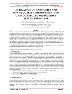 MITIGATION OF HARMONICS AND POWER QUALITY IMPROVEMENT FOR GRID CONNECTED WIND ENERGY