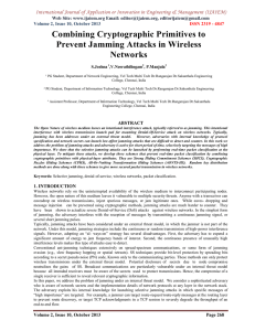 Combining Cryptographic Primitives to Prevent Jamming Attacks in Wireless Networks