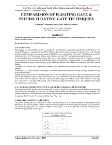 COMPARISION OF FLOATING GATE &amp; Web Site: www.ijaiem.org Email: ,