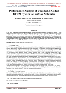 Performance Analysis of Uncoded &amp; Coded OFDM System for WiMax Networks