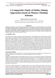A Comparative Study of Online Joining Approaches based on Memory Flushing Schemes