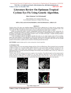 Literature Review On Optimum Tropical Cyclone Eye Fix Using Genetic Algorithm.