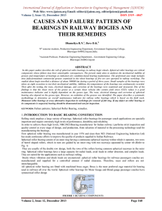 CAUSES AND FAILURE PATTERN OF BEARINGS IN RAILWAY BOGIES AND THEIR REMEDIES