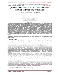 QUALITY OF SERVICE OPTIMIZATION IN MANET USING FUZZY QUEUES