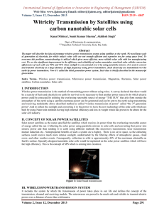 Witricity Transmission by Satellites using carbon nanotubic solar cells