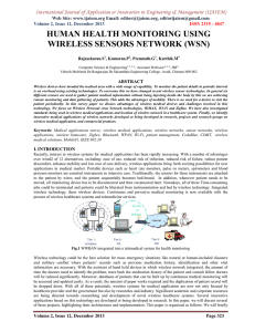 HUMAN HEALTH MONITORING USING WIRELESS SENSORS NETWORK (WSN)