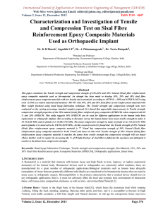 Characterization and Investigation of Tensile and Compression Test on Sisal Fibre