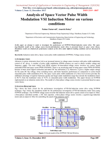 Analysis of Space Vector Pulse Width conditions