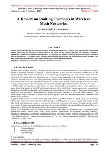 A Review on Routing Protocols in Wireless Mesh Networks