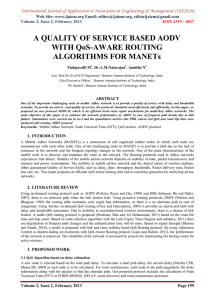 A QUALITY OF SERVICE BASED AODV WITH QoS-AWARE ROUTING ALGORITHMS FOR MANETs