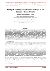 Energy Consumption between Gateways of ad hoc and other networks