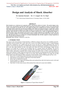 Design and Analysis of Shock Absorber Web Site: www.ijaiem.org Email: ,