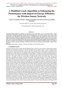 A Modified Leach Algorithm to Enhancing the for Wireless Sensor Network