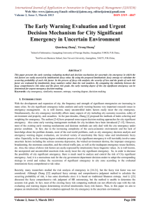 The Early Warning Evaluation and Urgent Decision Mechanism for City Significant