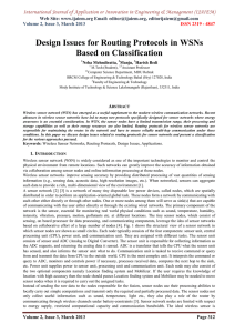 Design Issues for Routing Protocols in WSNs