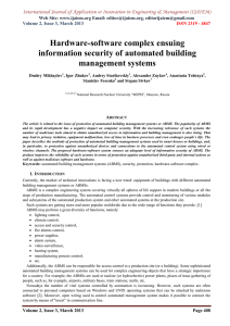 Hardware-software complex ensuing information security of automated building management systems