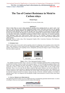 The Tao of Contact Resistance in Metal to Carbon relays