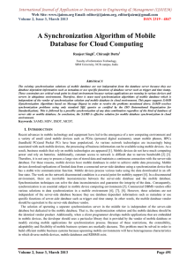 A Synchronization Algorithm of Mobile Database for Cloud Computing