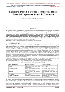 International Journal of Application or Innovation in Engineering &amp; Management... Web Site: www.ijaiem.org Email: , Volume 2, Issue 4, April 2013