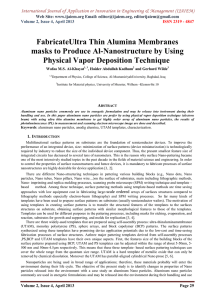 FabricateUltra Thin Alumina Membranes masks to Produce Al-Nanostructure by Using