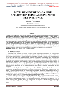 DEVELOPMENT OF SCADA LIKE APPLICATION USING ARDUINO WITH .NET INTERFACE