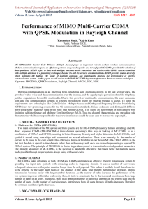 Performance of MIMO Multi-Carrier CDMA with QPSK Modulation in Rayleigh Channel