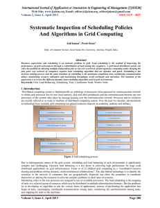 Systematic Inspection of Scheduling Policies And Algorithms in Grid Computing