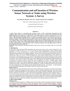 Communication and self location of Wireless Web Site: www.ijaiem.org Email: ,