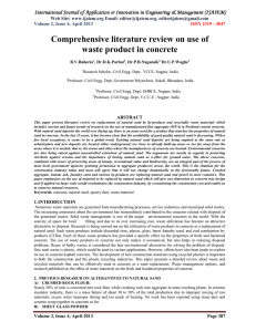 Comprehensive literature review on use of waste product in concrete