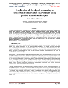 Application of the signal processing to understand underwater environment using