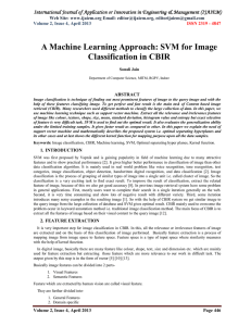 A Machine Learning Approach: SVM for Image Classification in CBIR