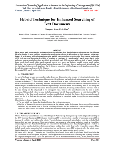 Hybrid Technique for Enhanced Searching of Text Documents