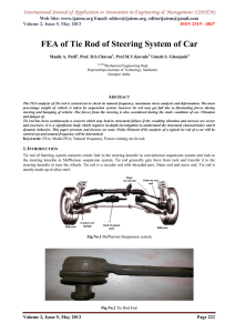FEA of Tie Rod of Steering System of Car