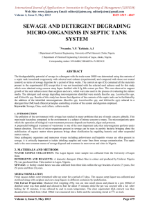 SEWAGE AND DETERGENT DEGRADING MICRO-ORGANISMS IN SEPTIC TANK SYSTEM