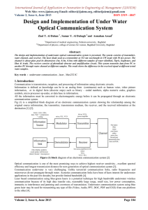 Design and Implementation of Under Water Optical Communication System