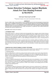 Secure Detection Technique Against Blackhole Attack For Zone Routing Protocol in MANETS