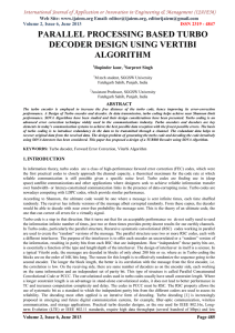 PARALLEL PROCESSING BASED TURBO DECODER DESIGN USING VERTIBI ALGORITHM