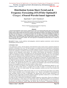 Distribution System Short-TermLoad &amp; Frequency Forecasting (STLFF)for OptimalUI C