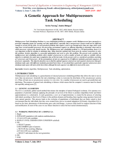 A Genetic Approach for Multiprocessors Task Scheduling Web Site: www.ijaiem.org Email: ,