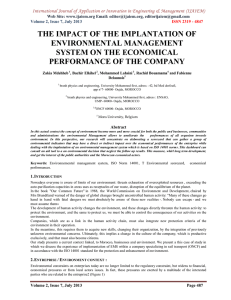 THE IMPACT OF THE IMPLANTATION OF ENVIRONMENTAL MANAGEMENT SYSTEM ON THE ECONOMICAL