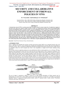 SECURITY AND COLLABORATIVE ENFORCEMENT OF FIREWALL POLICIES IN VPNS