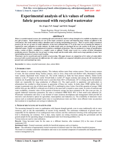 International Journal of Application or Innovation in Engineering &amp; Management (IJAIEM) Web Site: www.ijaiem.org Email: , Volume 2, Issue 8, August 2013