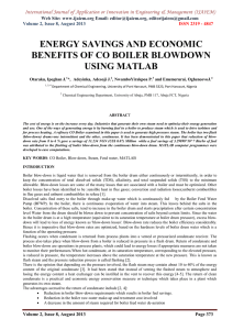 ENERGY SAVINGS AND ECONOMIC BENEFITS OF CO BOILER BLOWDOWN USING MATLAB