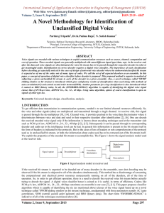 A Novel Methodology for Identification of Unclassified Digital Voice