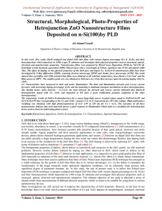 International Journal of Application or Innovation in Engineering &amp; Management... Web Site: www.ijaiem.org Email: , Volume 3, Issue 1, January 2014