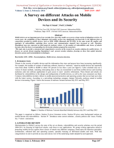 A Survey on different Attacks on Mobile Devices and its Security