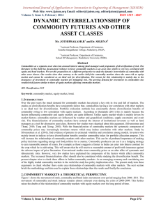 DYNAMIC INTERRELATIONSHIP OF COMMODITY FUTURES AND OTHER ASSET CLASSES